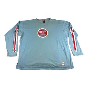 Vintage Y2K Ecko Unltd T-Shirt Men's Size 2XL Light Blue Long Sleeve